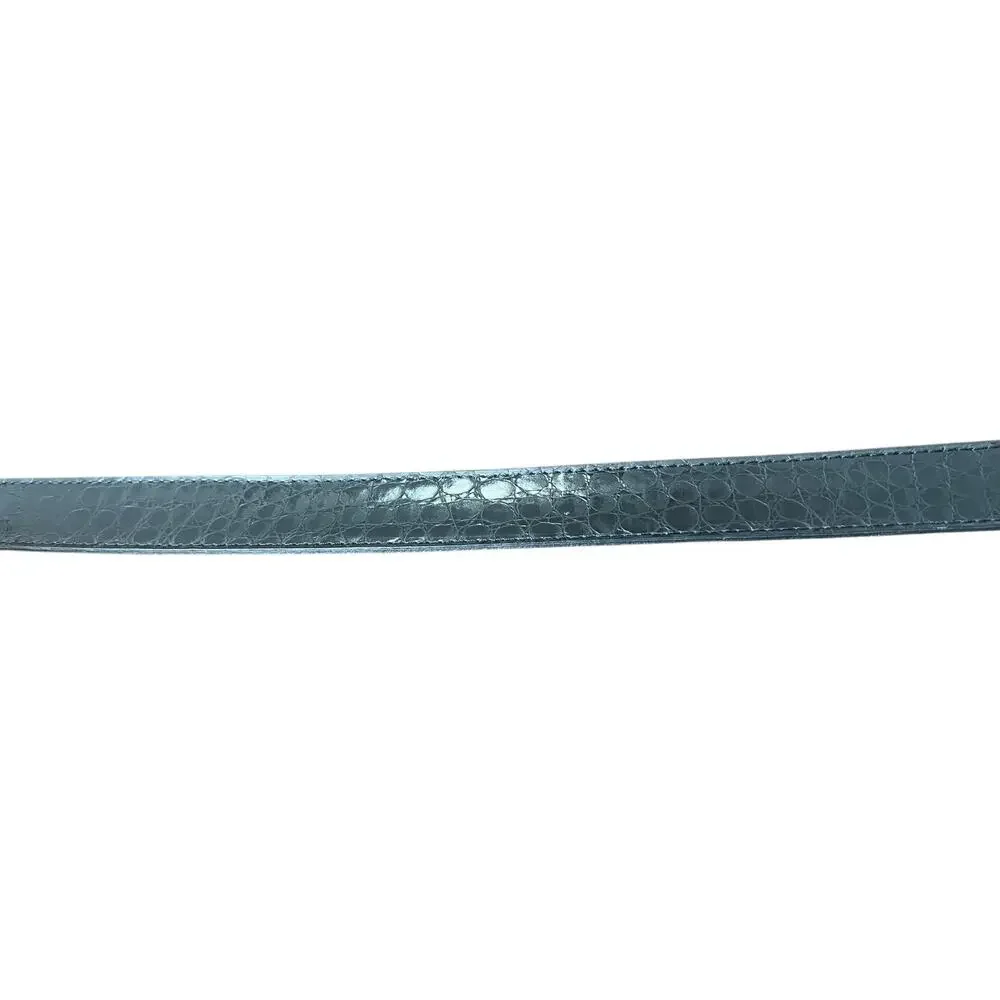Size 36 Alligator Grain Bonded Split Leather Made in USA Black Belt Mens